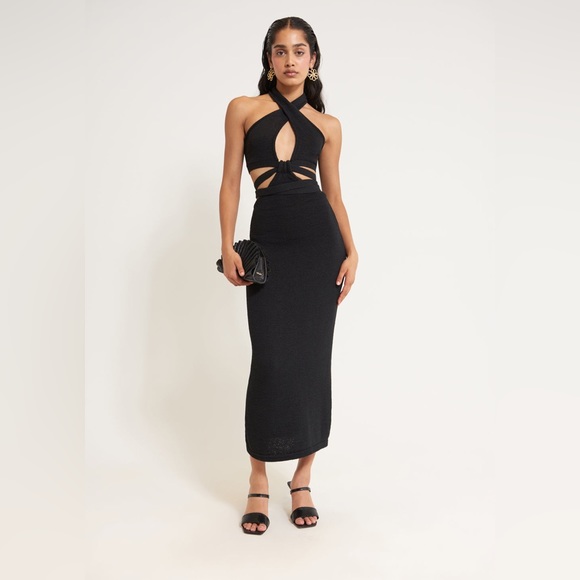 Cult Gaia Aziza knit dress black xs KD1904YNBLCXS - Picture 3 of 8